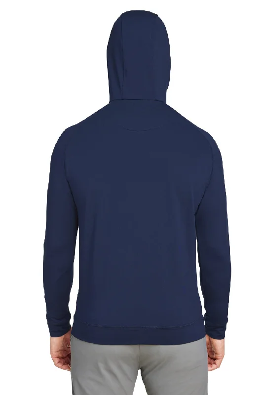 Swannies Golf Mens Vandyke 1/4 Zip Hooded  Sweatshirt Hoodie - Navy Blue