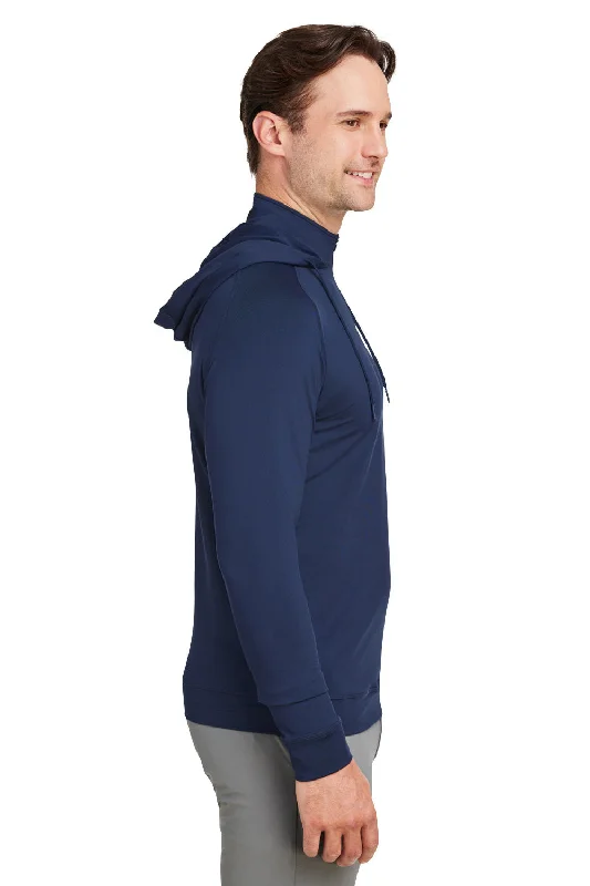 Swannies Golf Mens Vandyke 1/4 Zip Hooded  Sweatshirt Hoodie - Navy Blue