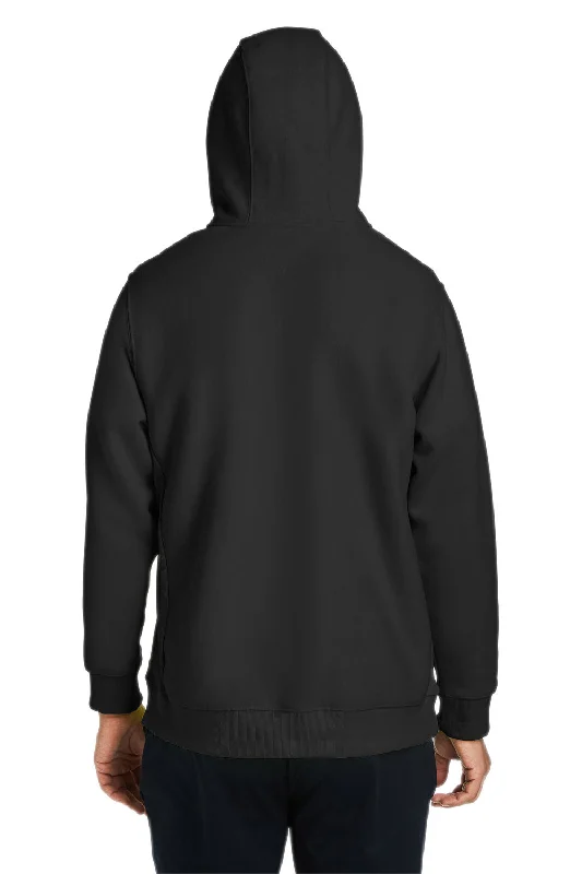 Team 365 Mens Zone HydroSport Water Resistant 1/4 Zip Hooded Sweatshirt Hoodie - Black