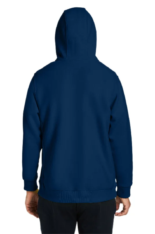 Team 365 Mens Zone HydroSport Water Resistant 1/4 Zip Hooded Sweatshirt Hoodie - Dark Navy Blue