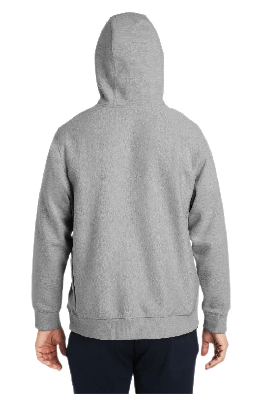 Team 365 Mens Zone HydroSport Water Resistant 1/4 Zip Hooded Sweatshirt Hoodie - Heather Grey