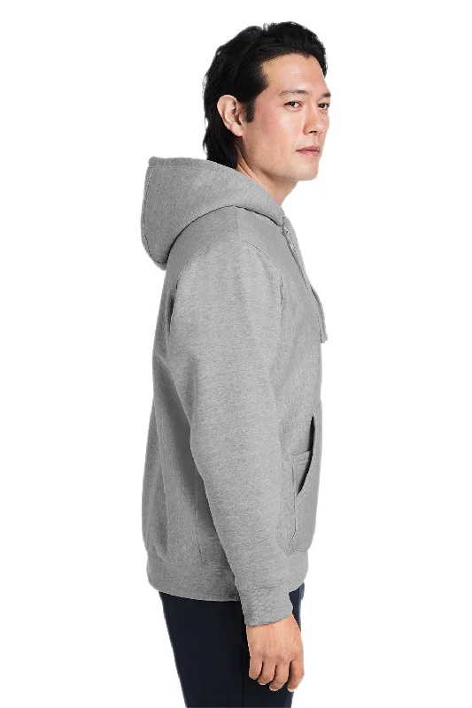 Team 365 Mens Zone HydroSport Water Resistant 1/4 Zip Hooded Sweatshirt Hoodie - Heather Grey