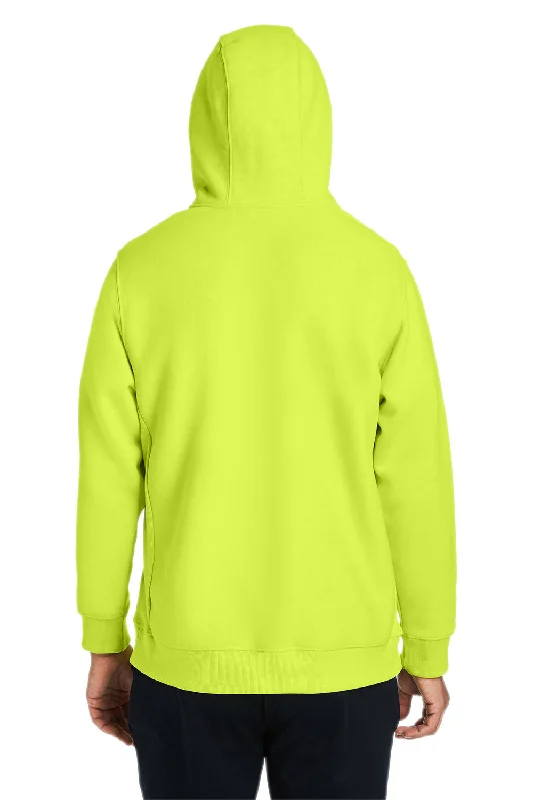 Team 365 Mens Zone HydroSport Water Resistant 1/4 Zip Hooded Sweatshirt Hoodie - Safety Yellow