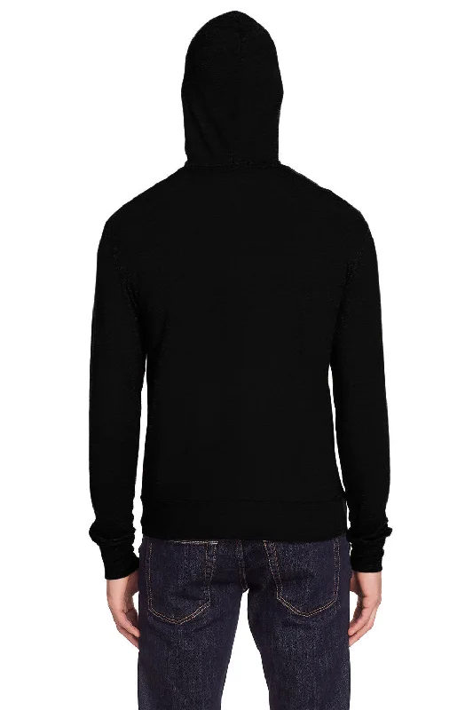 Threadfast Apparel Mens Full Zip Hooded Sweatshirt Hoodie - Solid Black