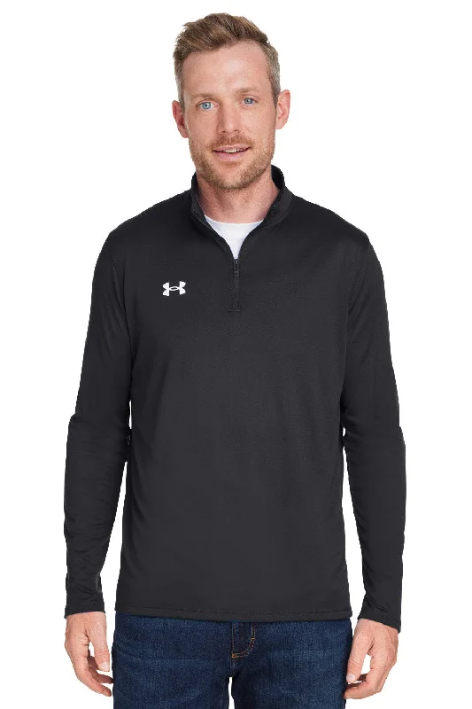 Under Armour Mens Team Tech Moisture Wicking 1/4 Zip Sweatshirt - Black