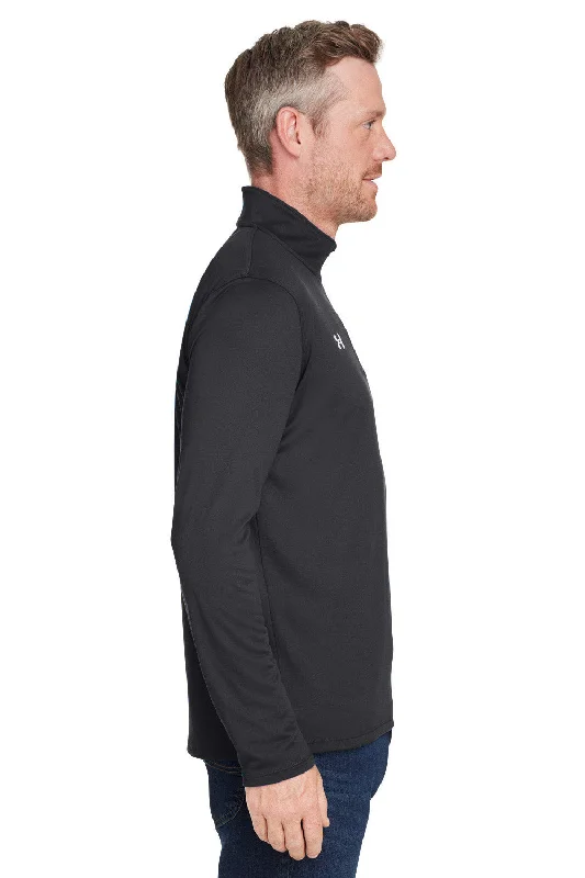 Under Armour Mens Team Tech Moisture Wicking 1/4 Zip Sweatshirt - Black