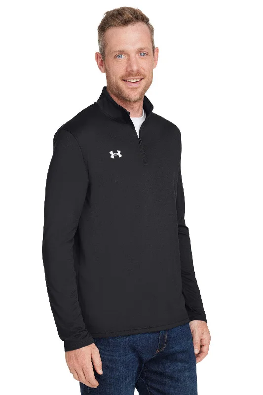 Under Armour Mens Team Tech Moisture Wicking 1/4 Zip Sweatshirt - Black