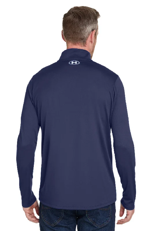 Under Armour Mens Team Tech Moisture Wicking 1/4 Zip Sweatshirt - Midnight Navy Blue