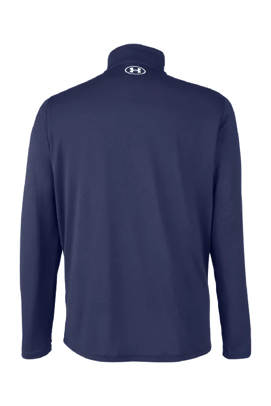 Under Armour Mens Team Tech Moisture Wicking 1/4 Zip Sweatshirt - Midnight Navy Blue