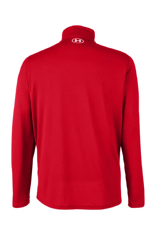 Under Armour Mens Team Tech Moisture Wicking 1/4 Zip Sweatshirt - Red