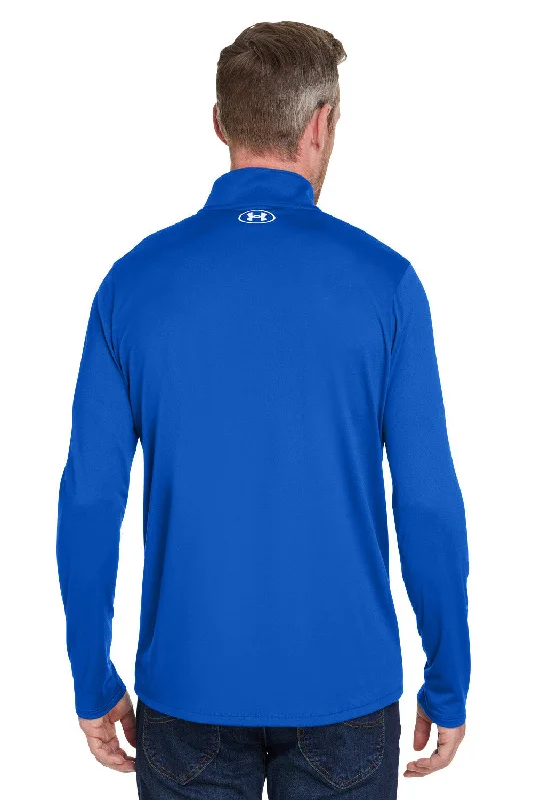 Under Armour Mens Team Tech Moisture Wicking 1/4 Zip Sweatshirt - Royal Blue