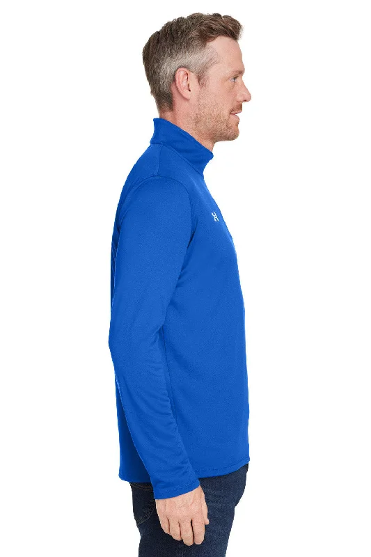 Under Armour Mens Team Tech Moisture Wicking 1/4 Zip Sweatshirt - Royal Blue