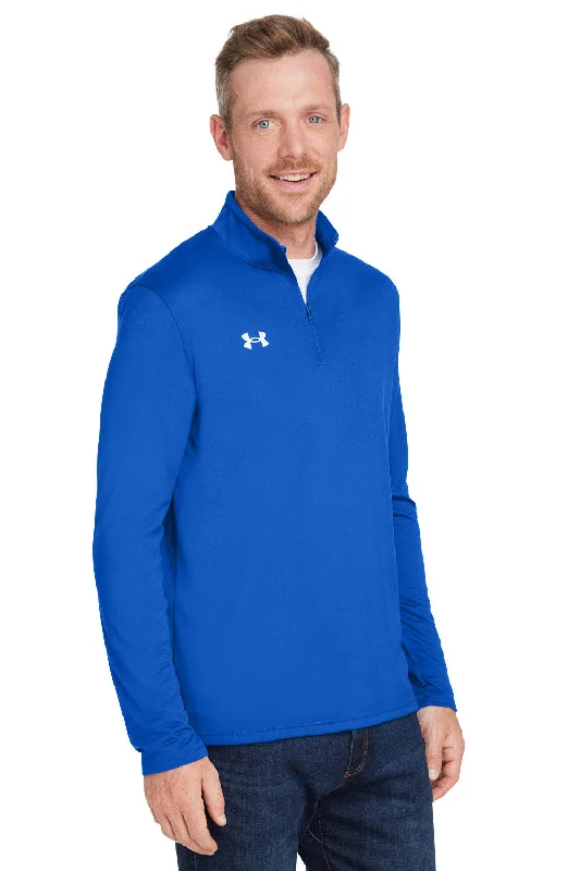 Under Armour Mens Team Tech Moisture Wicking 1/4 Zip Sweatshirt - Royal Blue