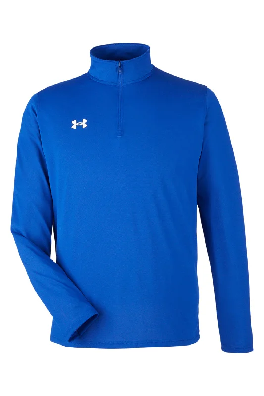 Under Armour Mens Team Tech Moisture Wicking 1/4 Zip Sweatshirt - Royal Blue