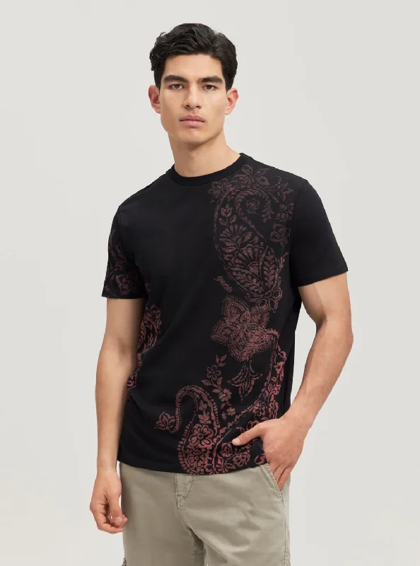 Eco Black Faded Paisley T-Shirt