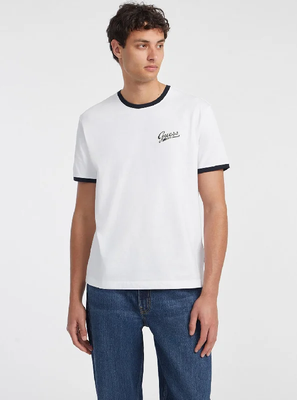 Guess Jeans White Black Trim T-Shirt