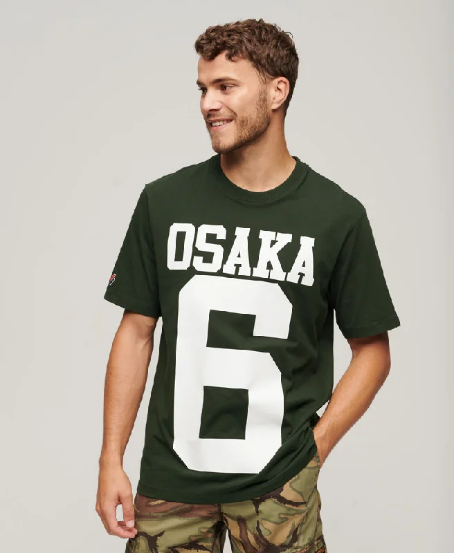 Osaka Logo Loose T-Shirt | Academy Dark Green