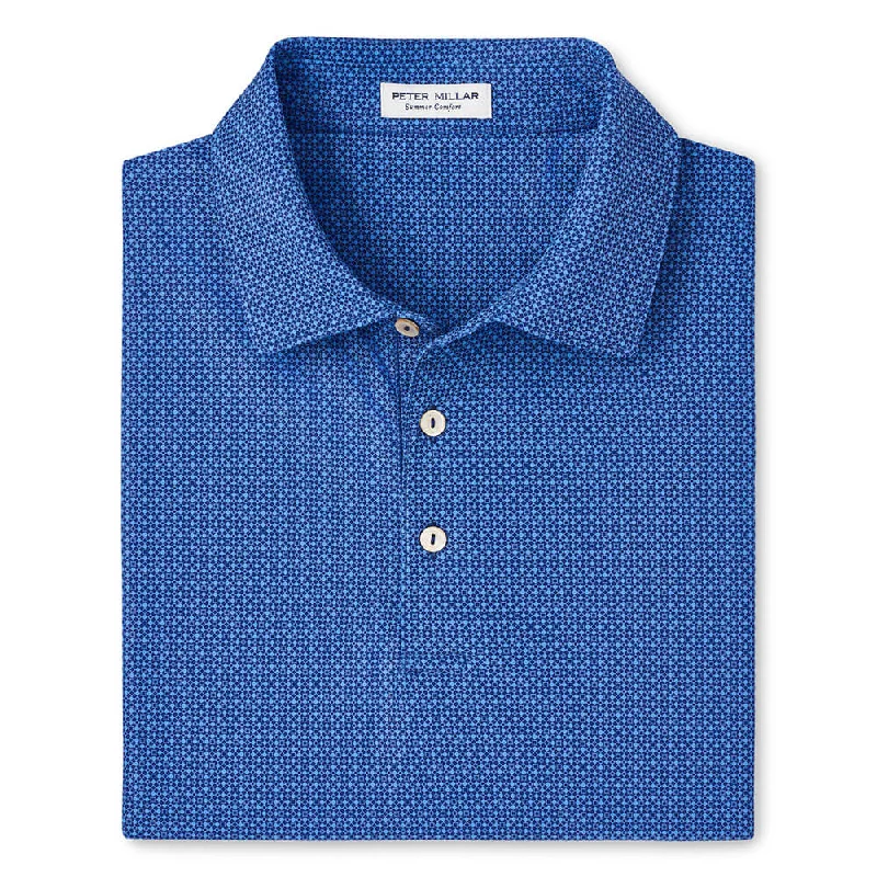 Peter Millar Cumberland Geo Performance Mesh Polo Shirt - Sport Navy