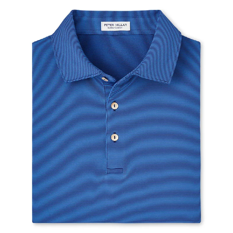 Peter Millar Jubilee Stripe Performance Jersey Polo Shirt - Sport Navy