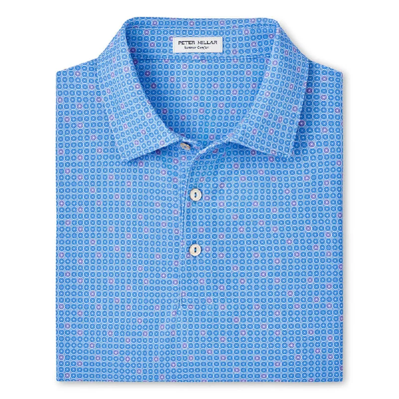 Peter Millar Spokes Performance Mesh Polo Shirt - Liberty Blue