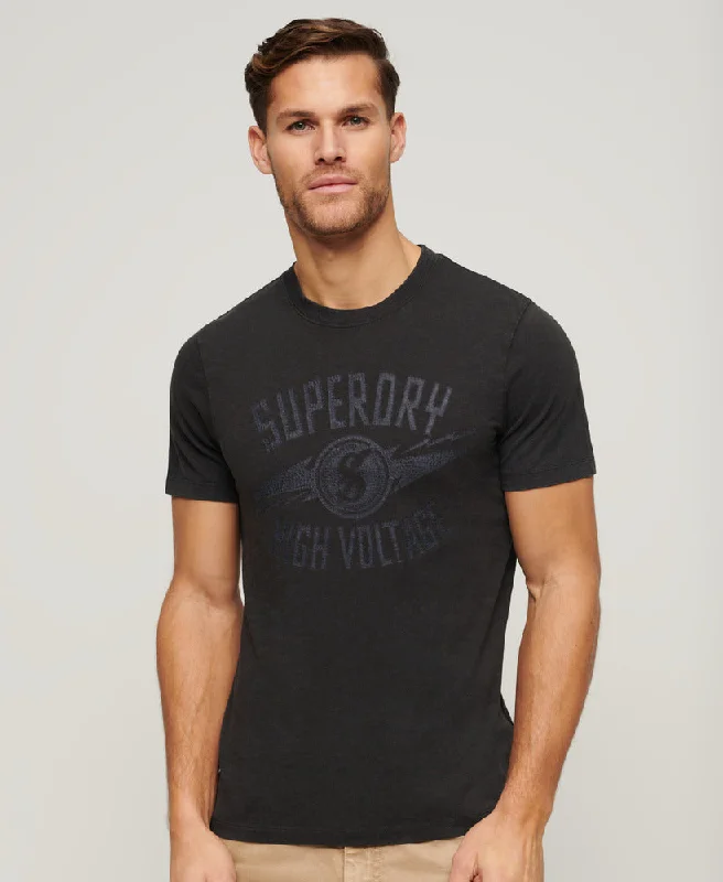 Retro Rocker Graphic T Shirt | Washed Black