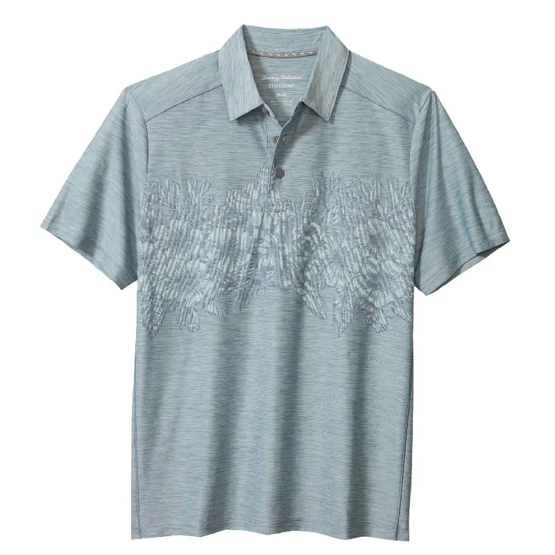 Tommy Bahama IslandZone Palm Coast Hibiscus Border Polo Shirt - Sterling Blue