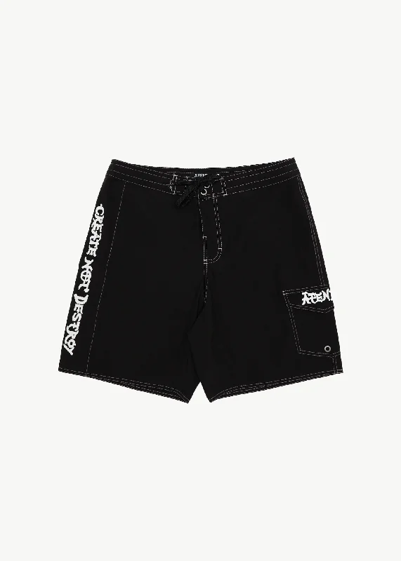 AFENDS Mens Creator - Surf Related Boardshorts 18" - Black