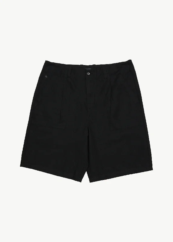 AFENDS Mens Glider - Pleated Short 22" - Black