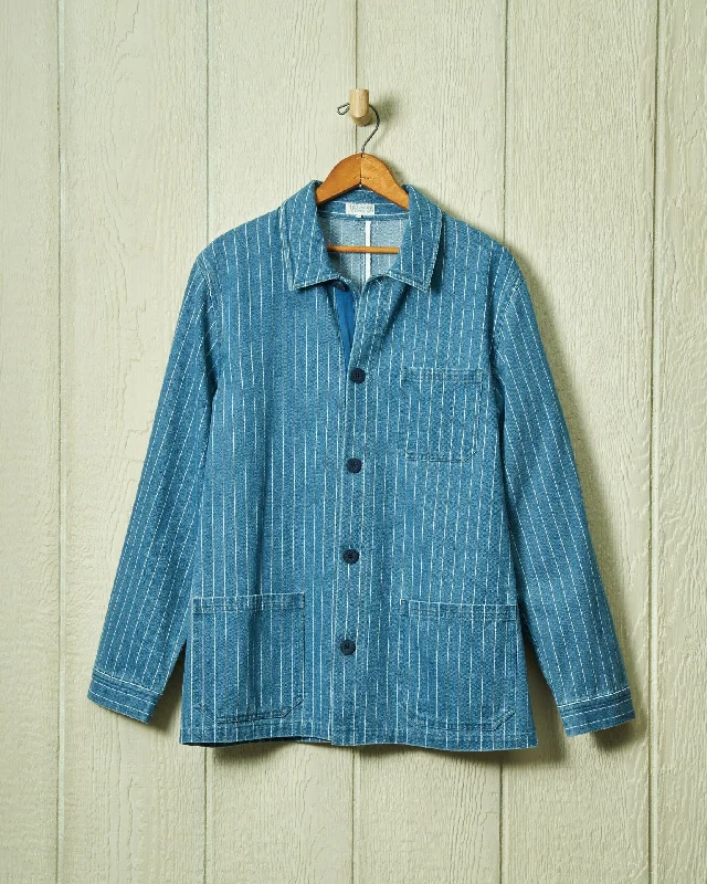 French Workman’s Jacket in Denim Pinstripe