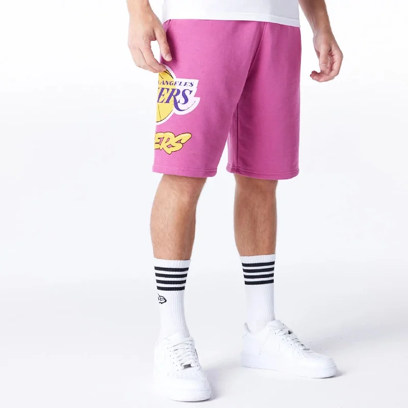 LA Lakers NBA Bubble Script Purple Shorts