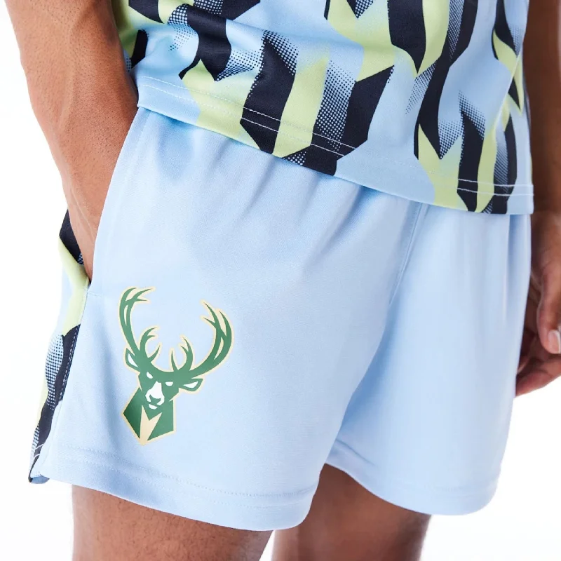 Milwaukee Bucks NBA Soccer Pastel Blue Short Shorts