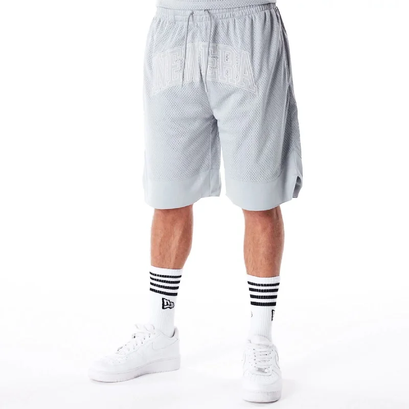 New Era Mesh Grey Oversized Shorts