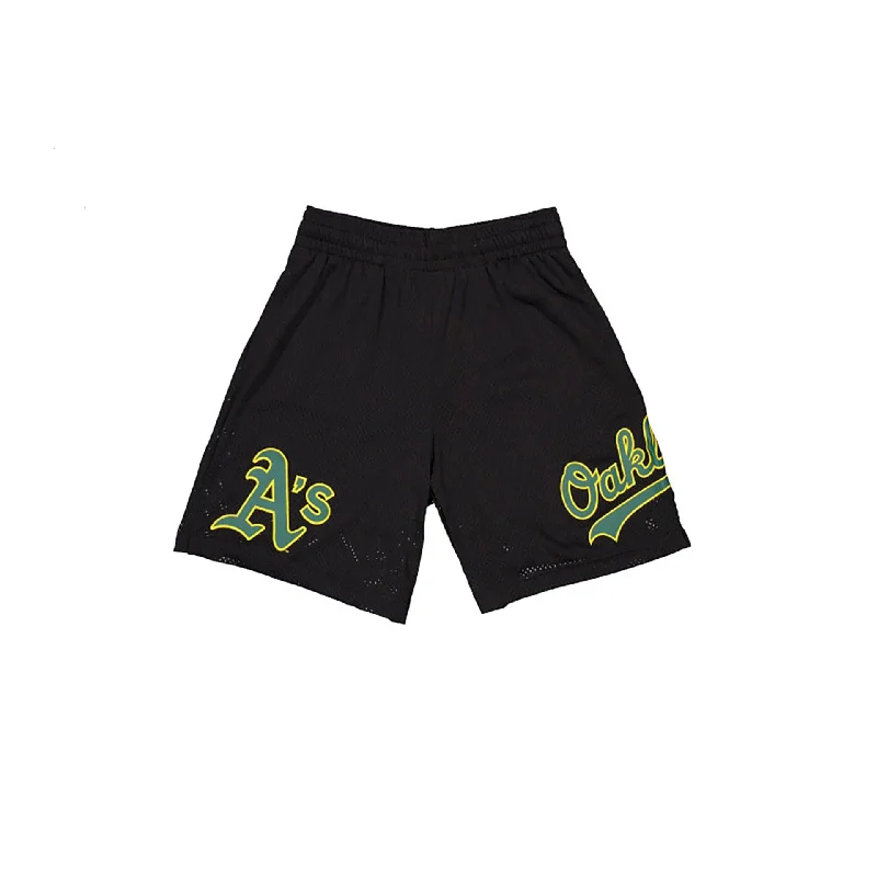 Oakland Athletics MLB Custom Black Mesh Shorts