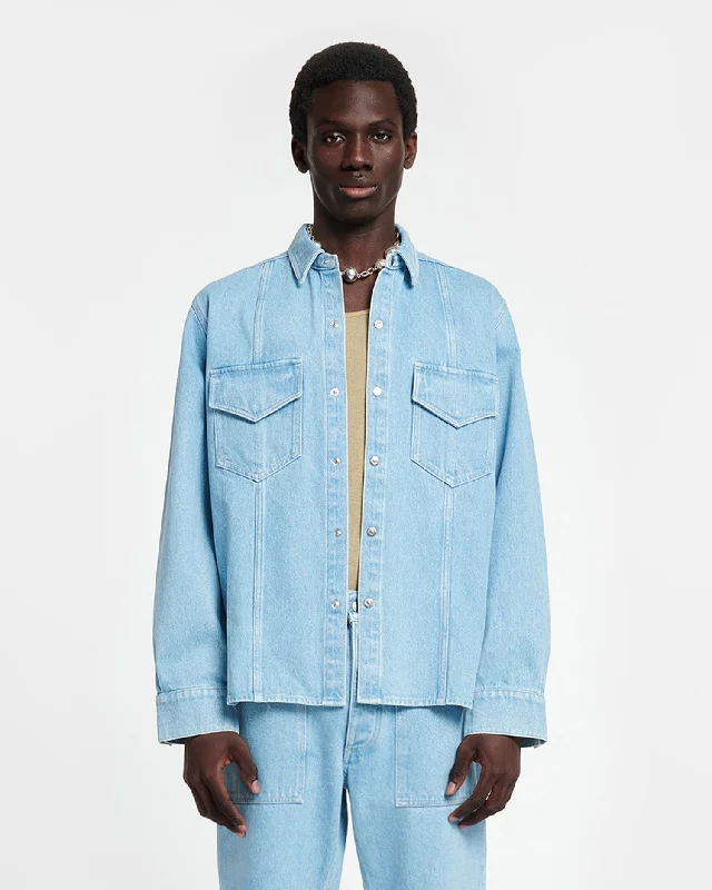 Tristo - Patch Pocket Denim Overshirt - Eco Light Wash