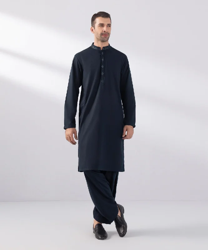 Embroidered Wash & Wear Suit