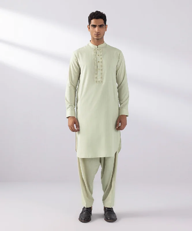 Embroidered Wash & Wear Suit