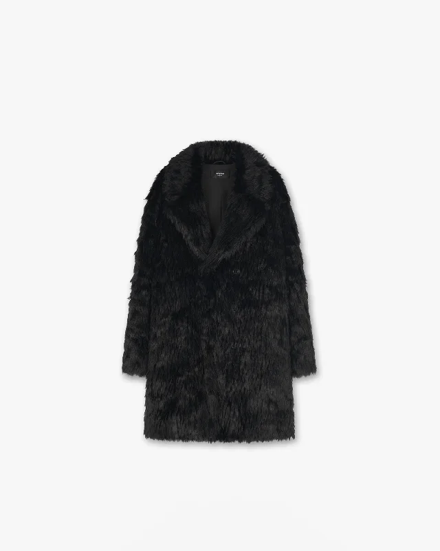 Faux Fur Jacket - Black