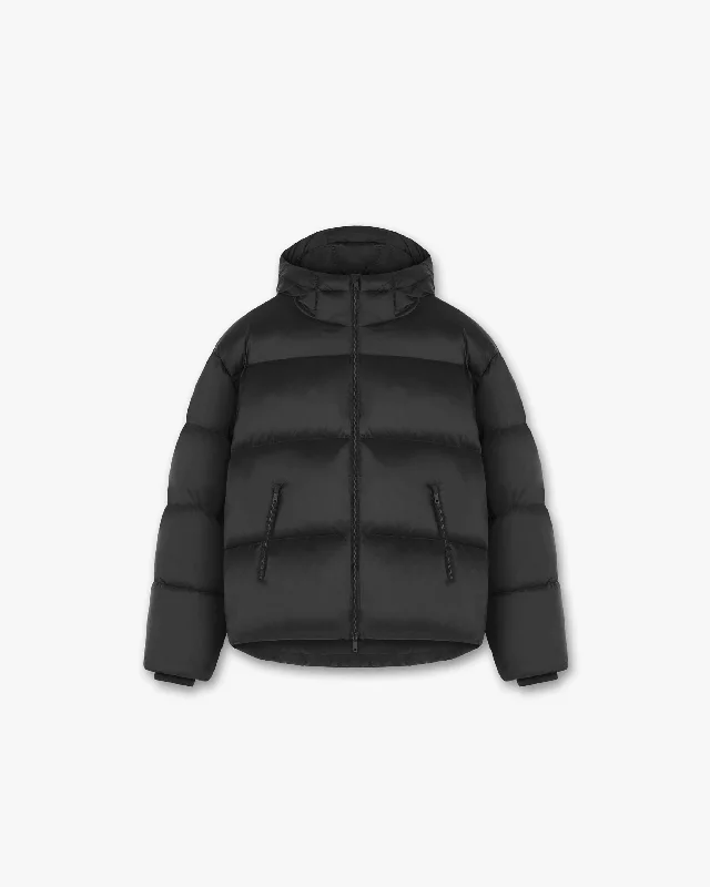 Hooded Puffer Jacket - Onyx Black