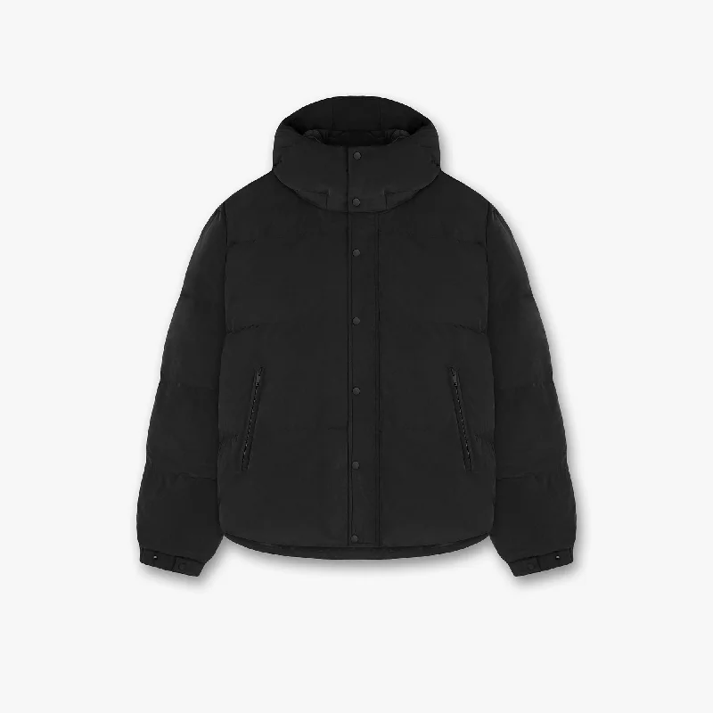 Initial Hooded Puffer - Black