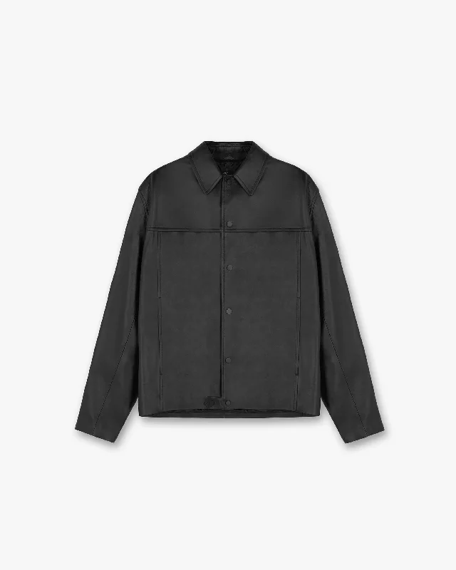 Leather Smart Jacket - Black