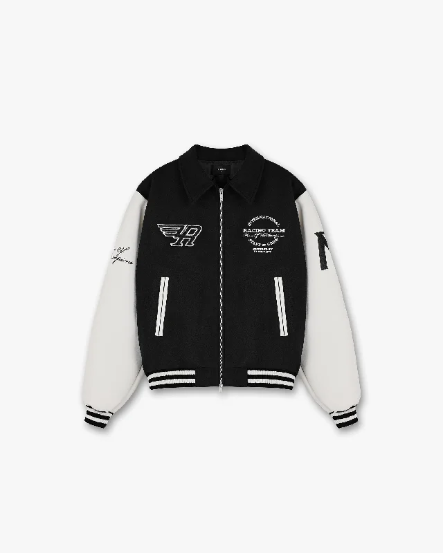 Racing Team Varsity Jacket - Black