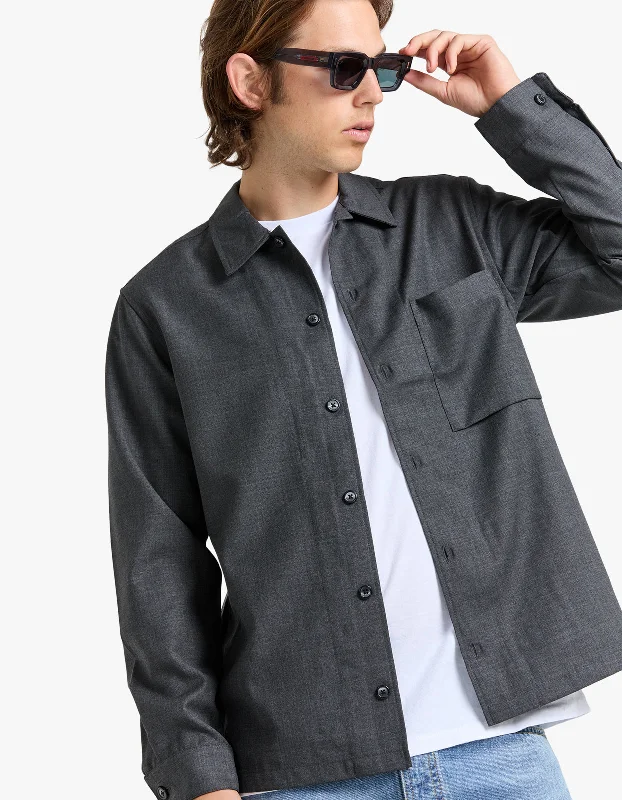 Sadamon Go Overshirt 15350 - Dark Grey Mel.