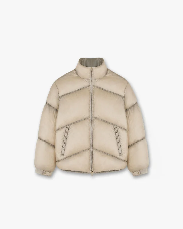 Washed Puffer Jacket - Wheat