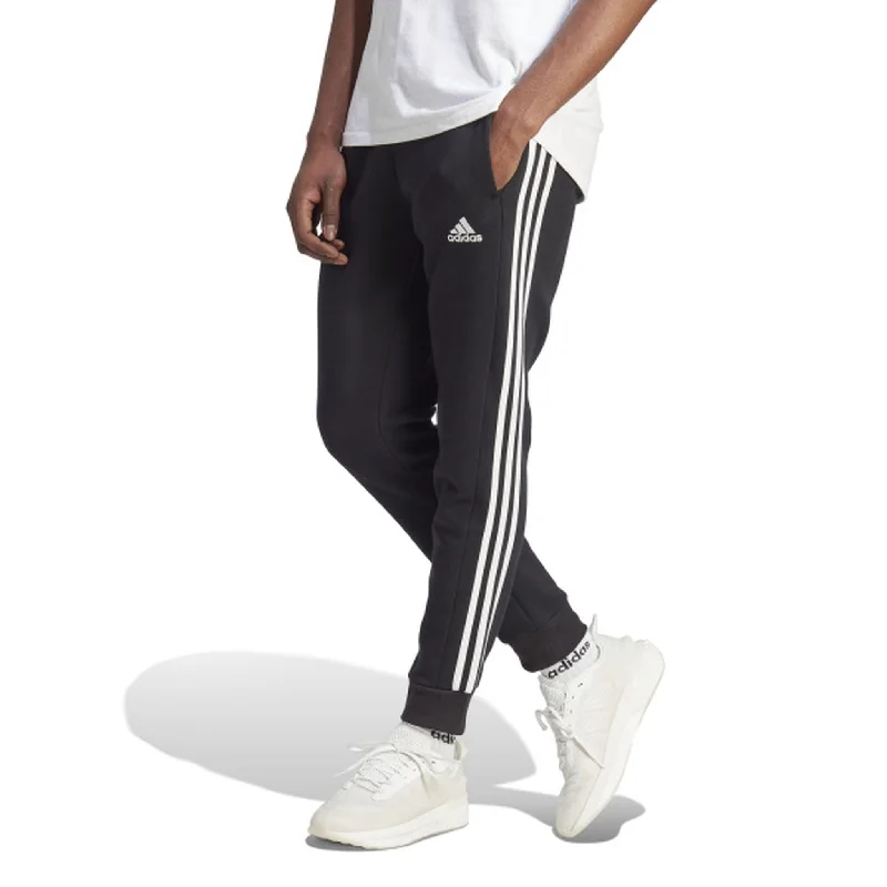 Adidas Mens Essentials Fleece Tapered Cuff 3-Stripes Pant