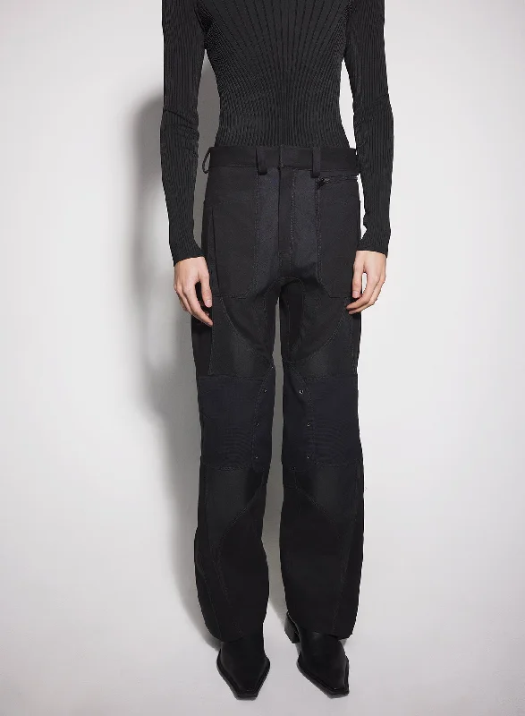 black technical fabric cargo pants