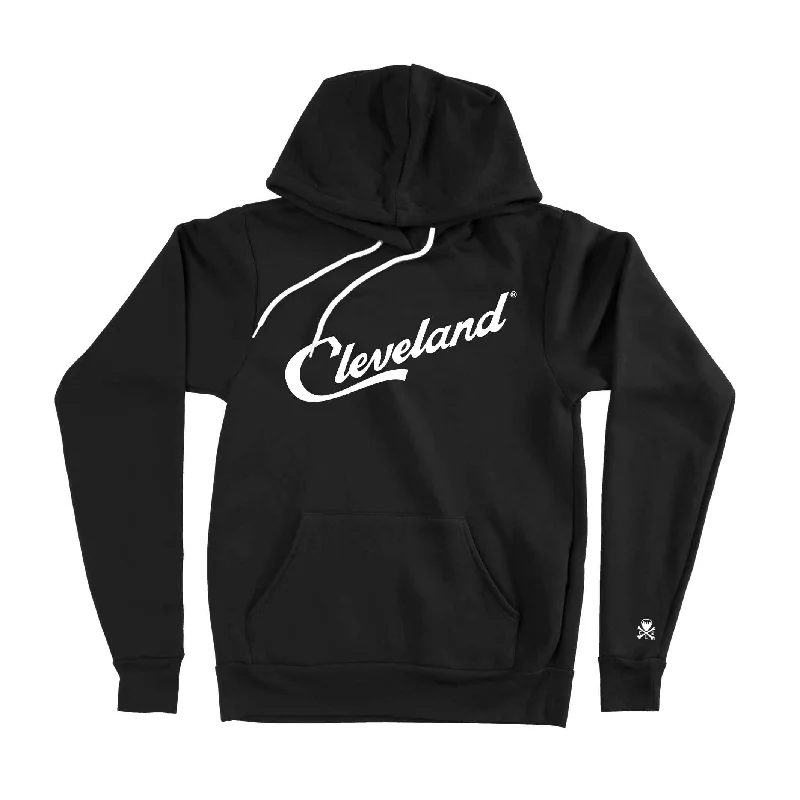 Cleveland Script - Unisex Pullover Hoodie - Black