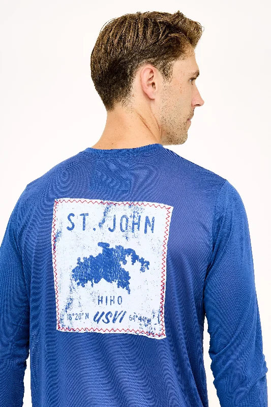 St John Map Patch UPF50 Shirt - Racing Blue