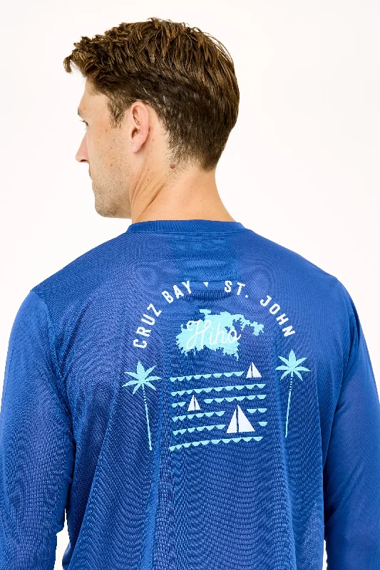 Cruz Bay Palm UPF50 Shirt - Racing Blue