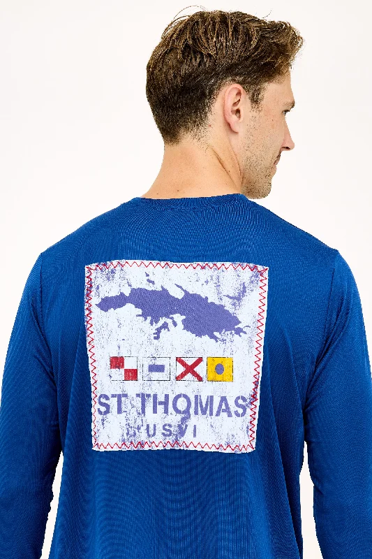 St Thomas Flag Patch - Racing Blue