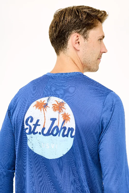 St John Oval Palm UPF50 Shirt - Racing Blue